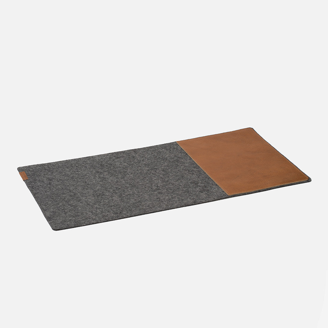 Full-Grain Leather & Wool Felt Desk Pad